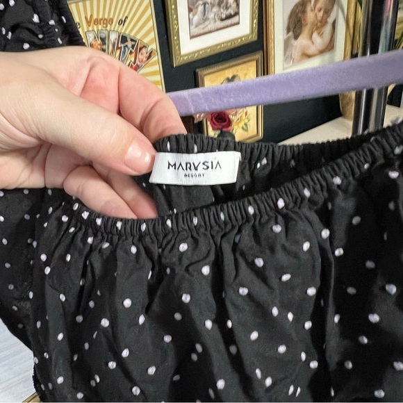 Marysia Resort Maxi Dress Off Shoulder Swiss Polka Dot - Picture 5 of 11